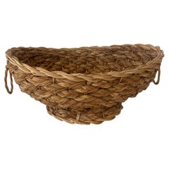 Boho Chic Rush Oval Bowl with Wicker Rings