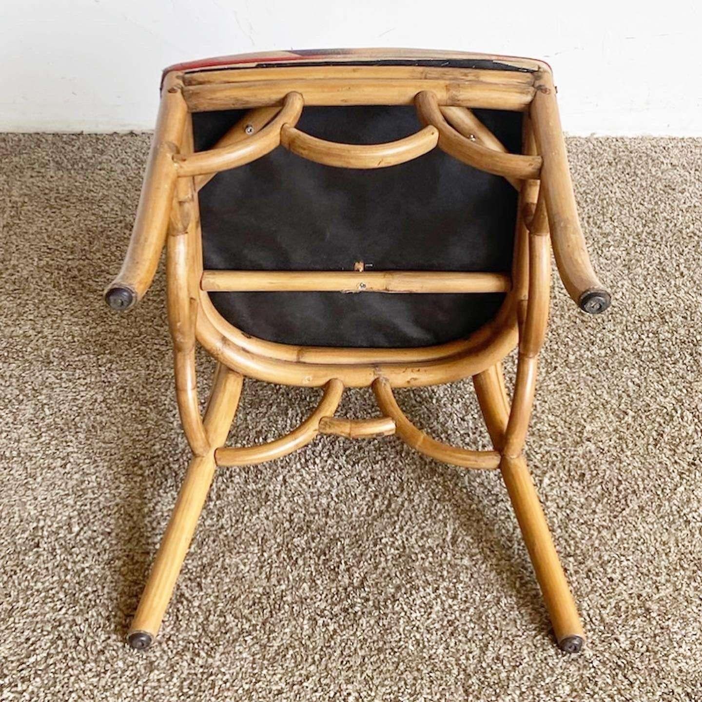 Boho Chic Sculpted Bamboo Side Chair With Brass Accents 1