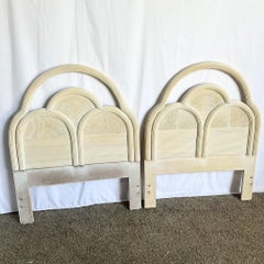 Boho Chic Sculpted Pencil Reed Twin Headboard - A Pair