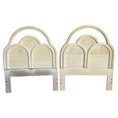 Boho Chic Sculpted Pencil Reed Twin Headboard - A Pair