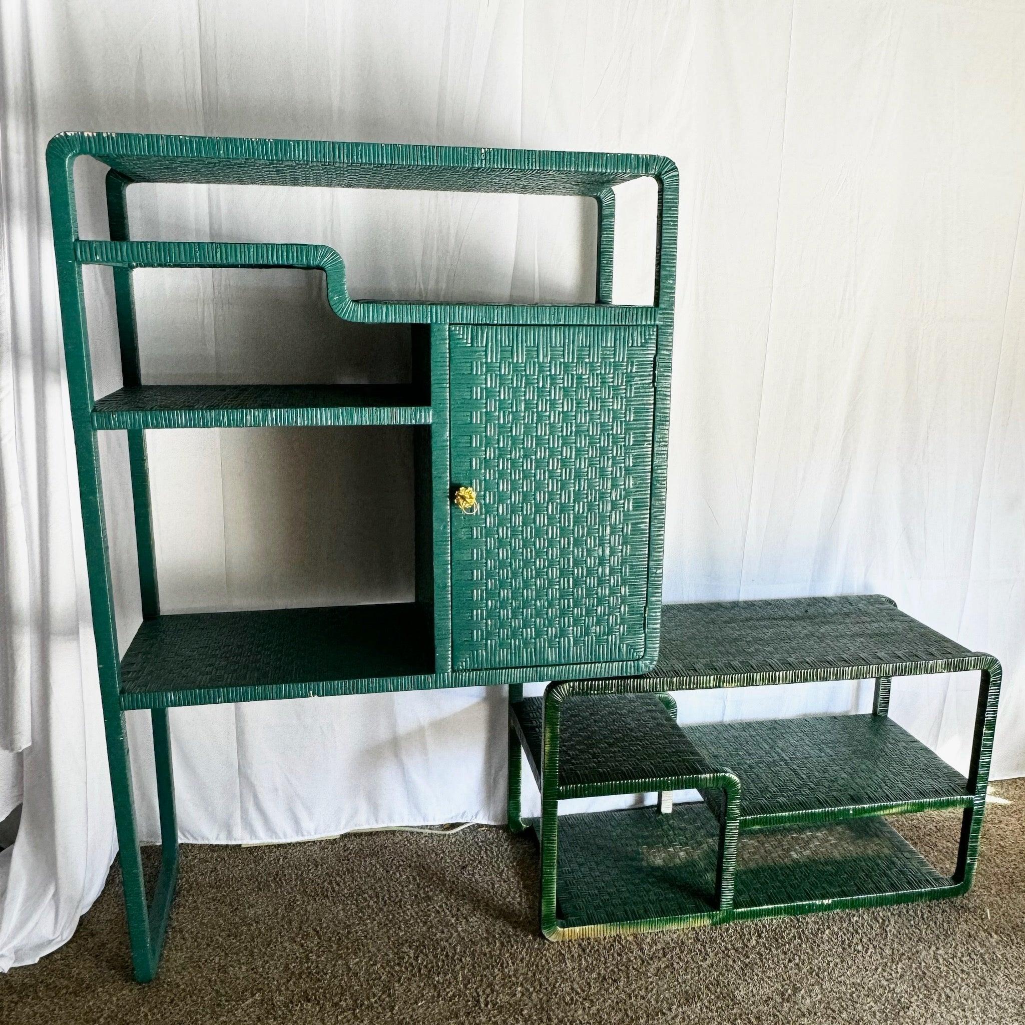 Etagere/libreria allungabile in vimini scolpito Boho Chic - 2 pezzi in vendita 4