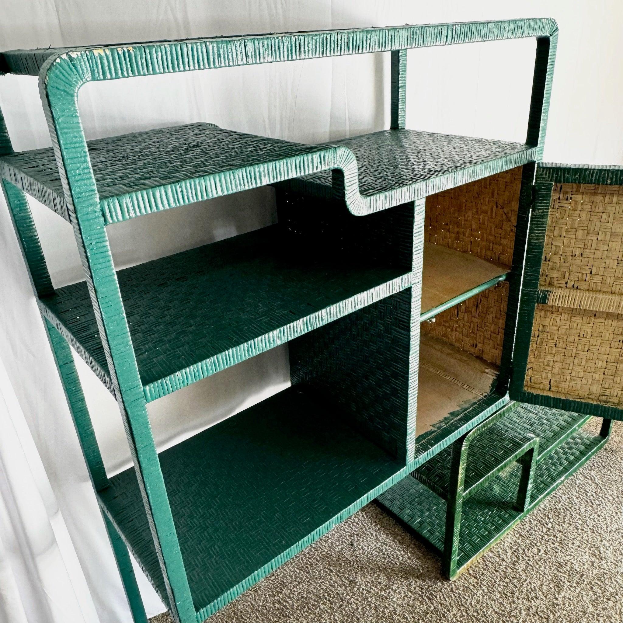 Etagere/libreria allungabile in vimini scolpito Boho Chic - 2 pezzi in vendita 5