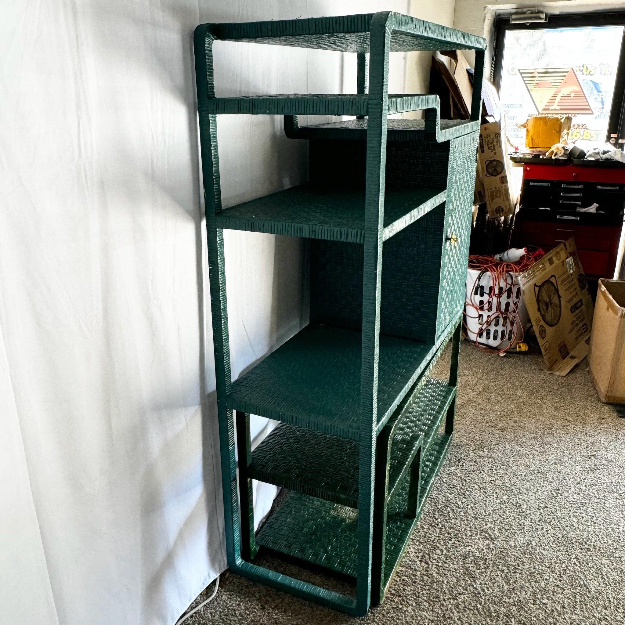 Sconosciuto Etagere/libreria allungabile in vimini scolpito Boho Chic - 2 pezzi in vendita