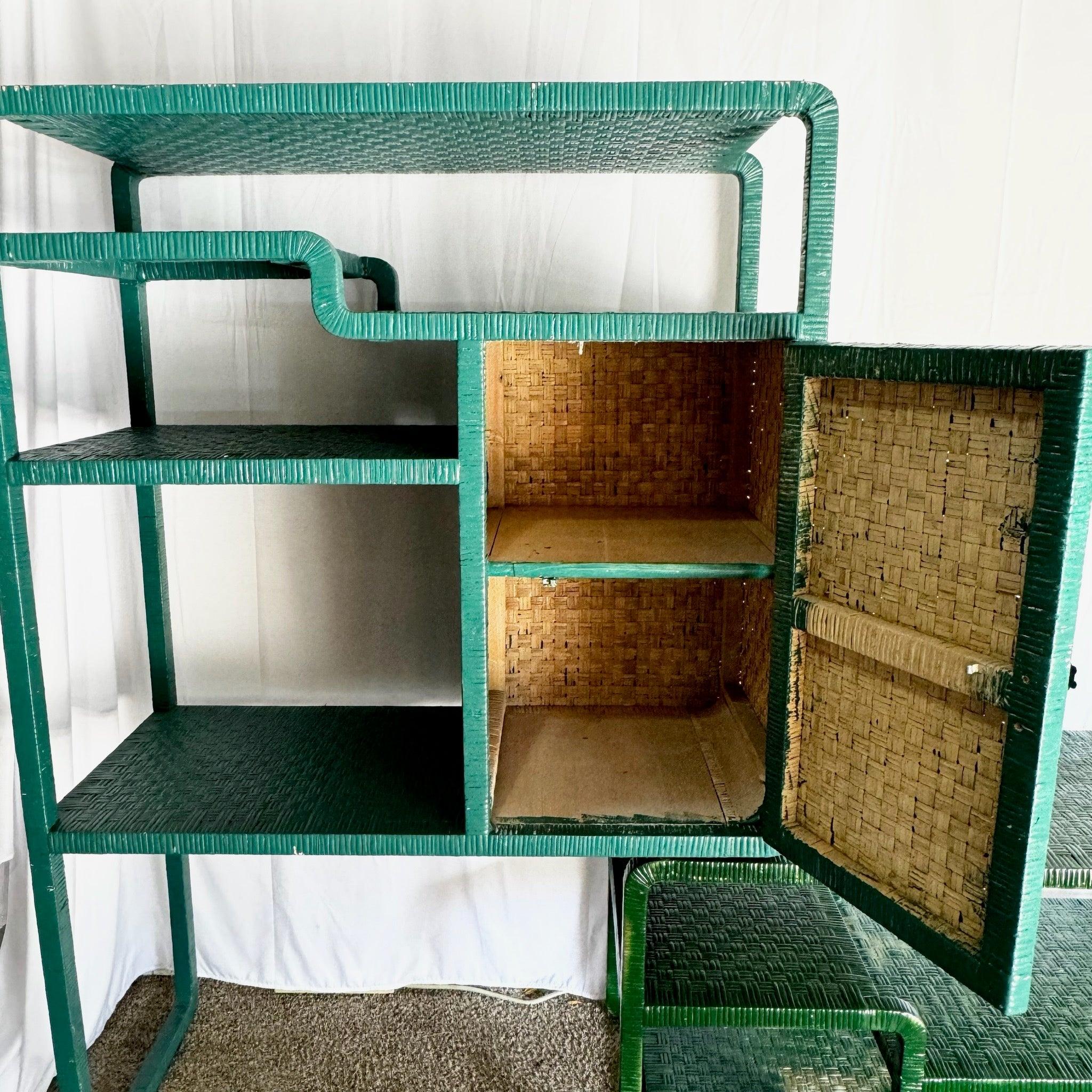 Etagere/libreria allungabile in vimini scolpito Boho Chic - 2 pezzi in vendita 2