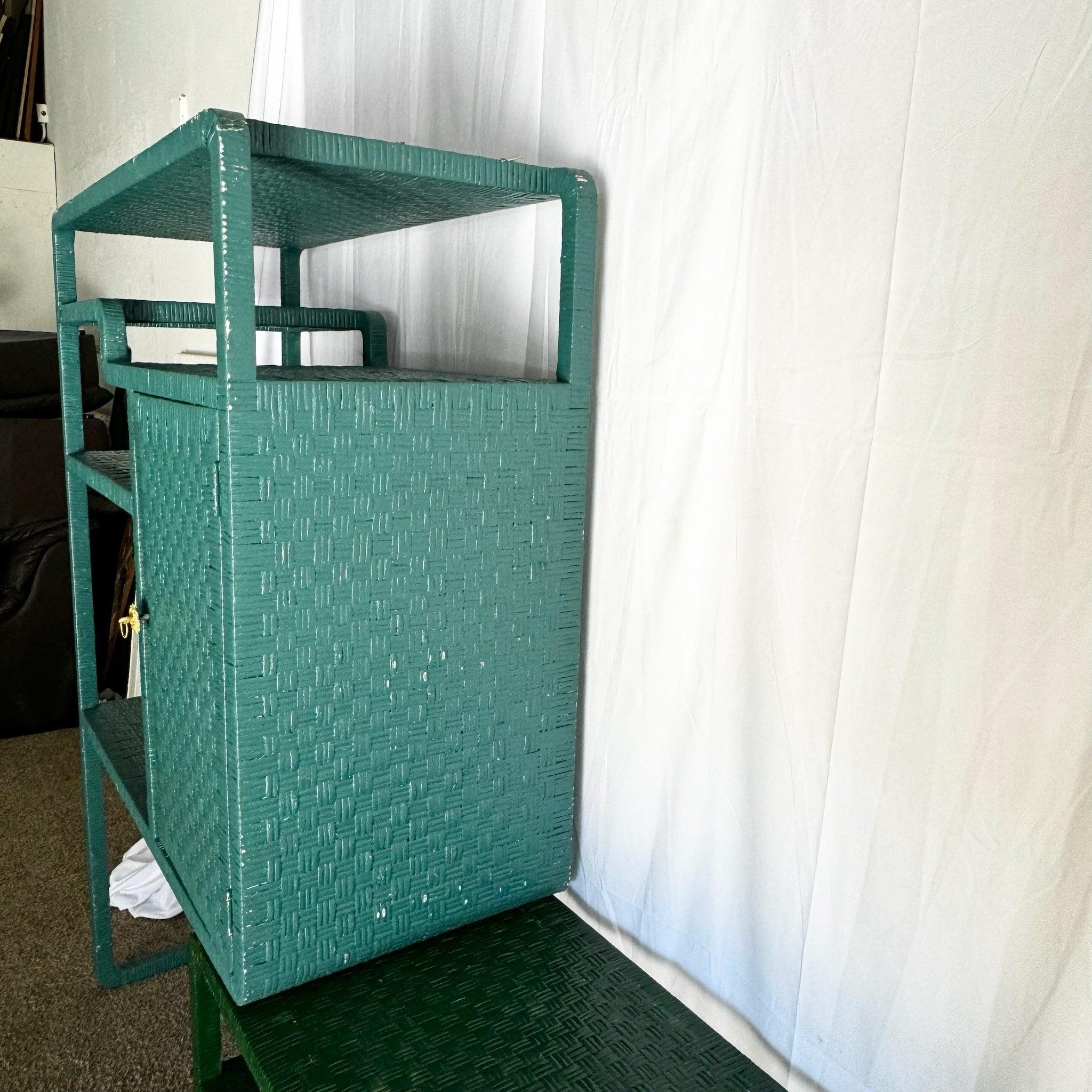 Etagere/libreria allungabile in vimini scolpito Boho Chic - 2 pezzi in vendita 3