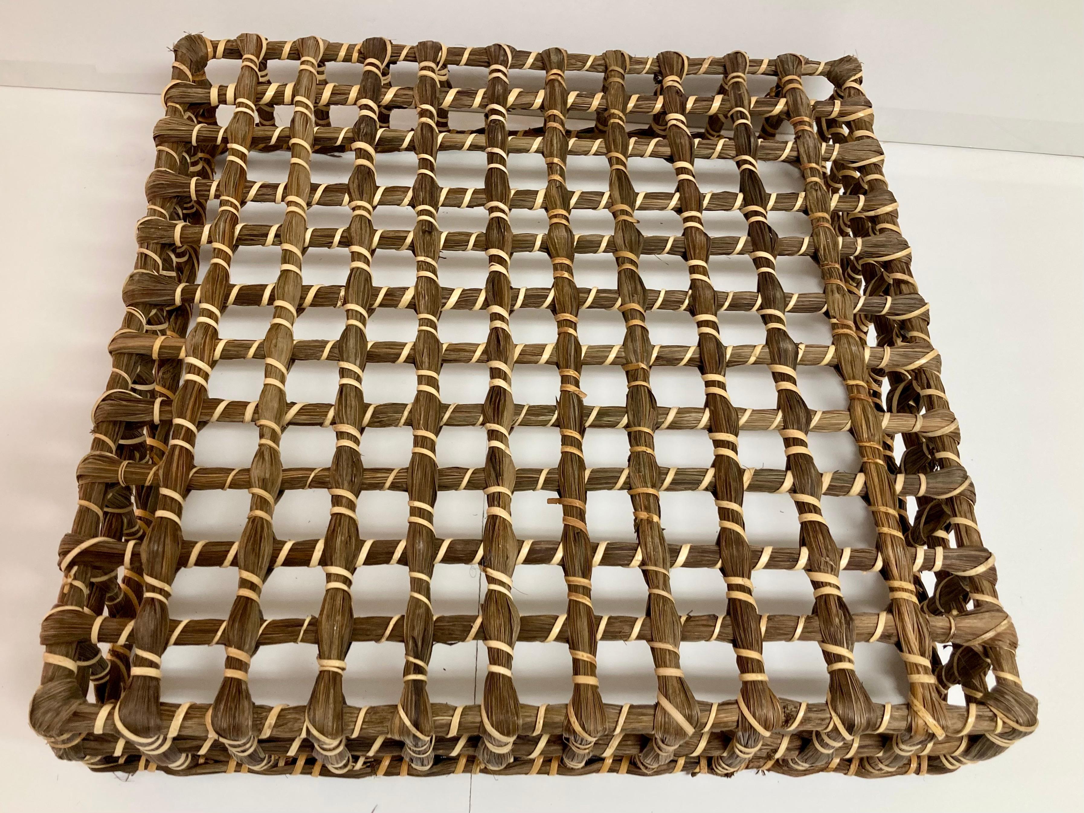 Seagrass Boho Chic Serving Tray #2 For Sale