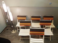 Boho Chic Set of 6 Midcentury Folding Chairs, France, 1960s