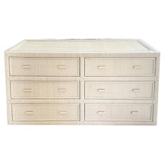 Boho Chic Six Drawers White Washed Rattan Bielecky Brothers Double Dresser