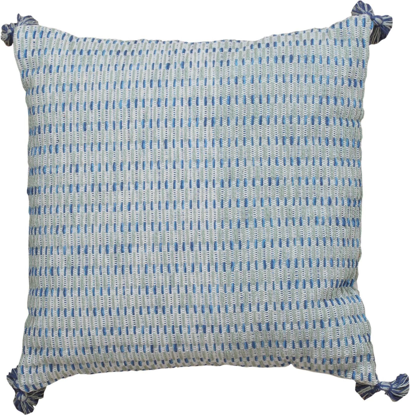 Indiano Cuscino moderno in lana e cotone in stile boho chic in grigio e blu in vendita