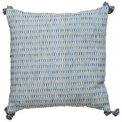 Cuscino moderno in lana e cotone in stile boho chic in grigio e blu