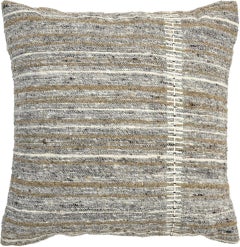 Boho Chic Style Modern Wool and Cotton Pillow In Muted Tones