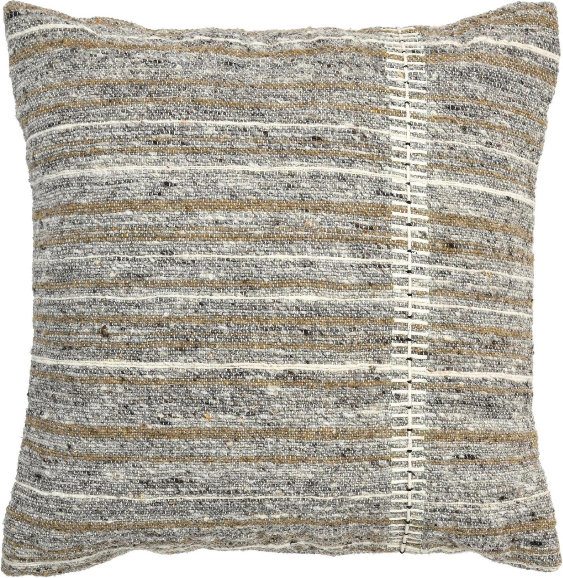 Annodato a mano Cuscino moderno in lana e cotone in stile boho chic con toni tenui in vendita