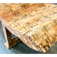 Boho Chic Tessellated Coconut Shell Pagoda Console Table