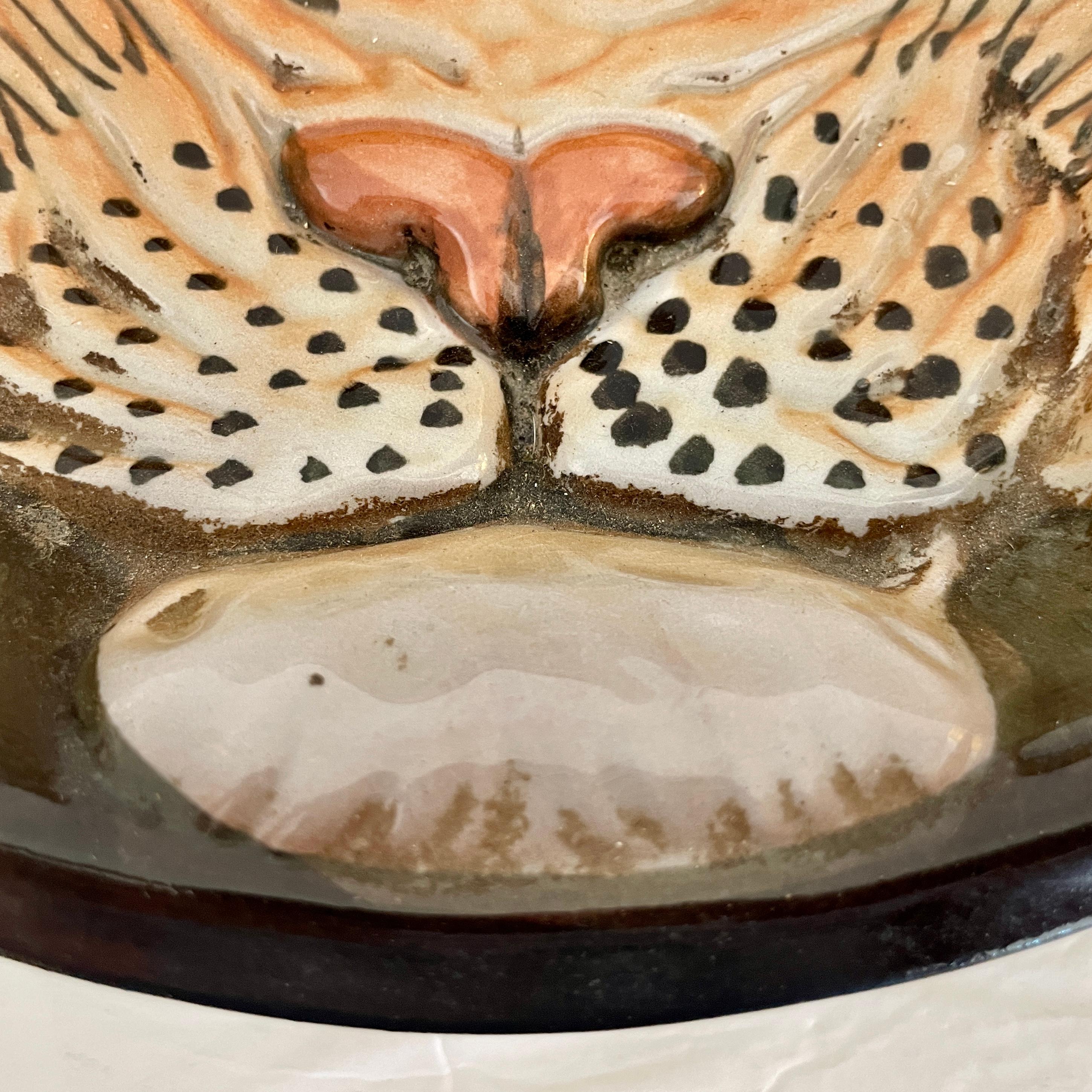 Mid-20th Century Boho Chic Tiger Serving Bowl For Sale