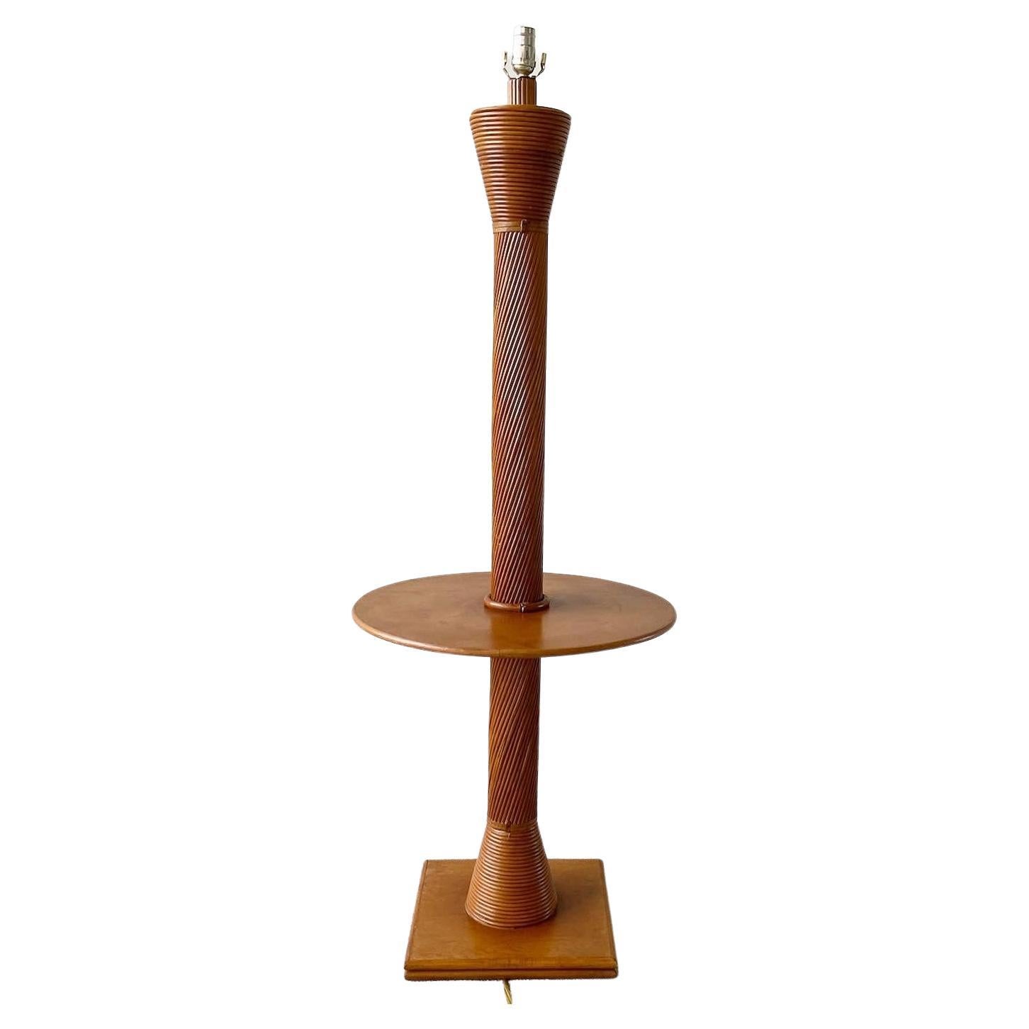 Boho Chic Spherical Reed Table Lamp For Sale at 1stDibs