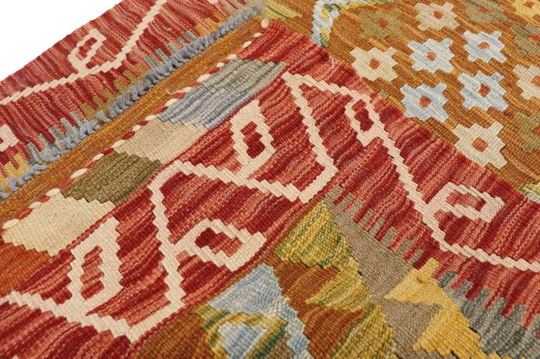 Vintage Afghani Shirvan Kilim Rug with Pacific Northwest Tribal Style