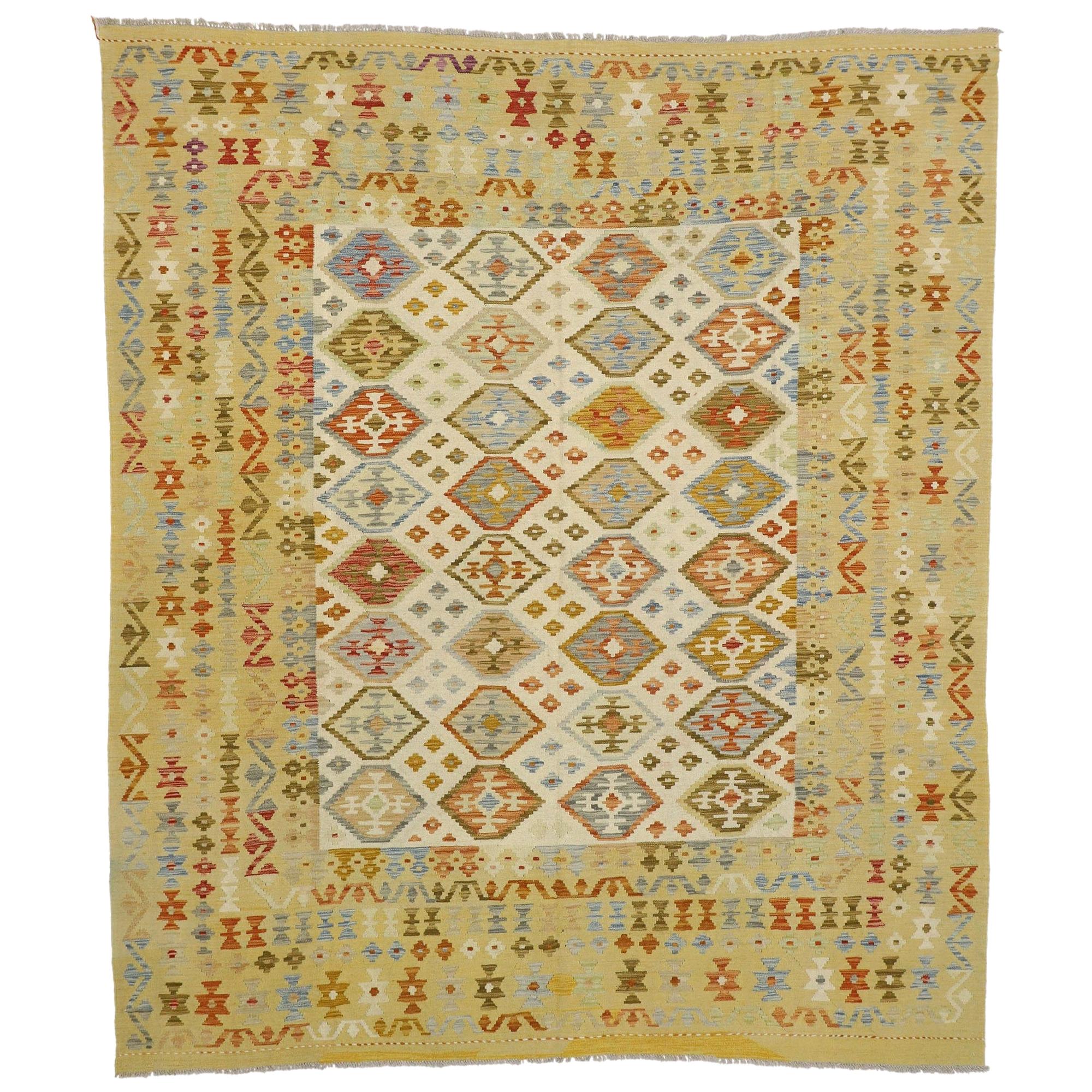 Nazmiyal Collection Colorful Modern Boho Chic Rug. 10 ft 1 in x 14 ft 4