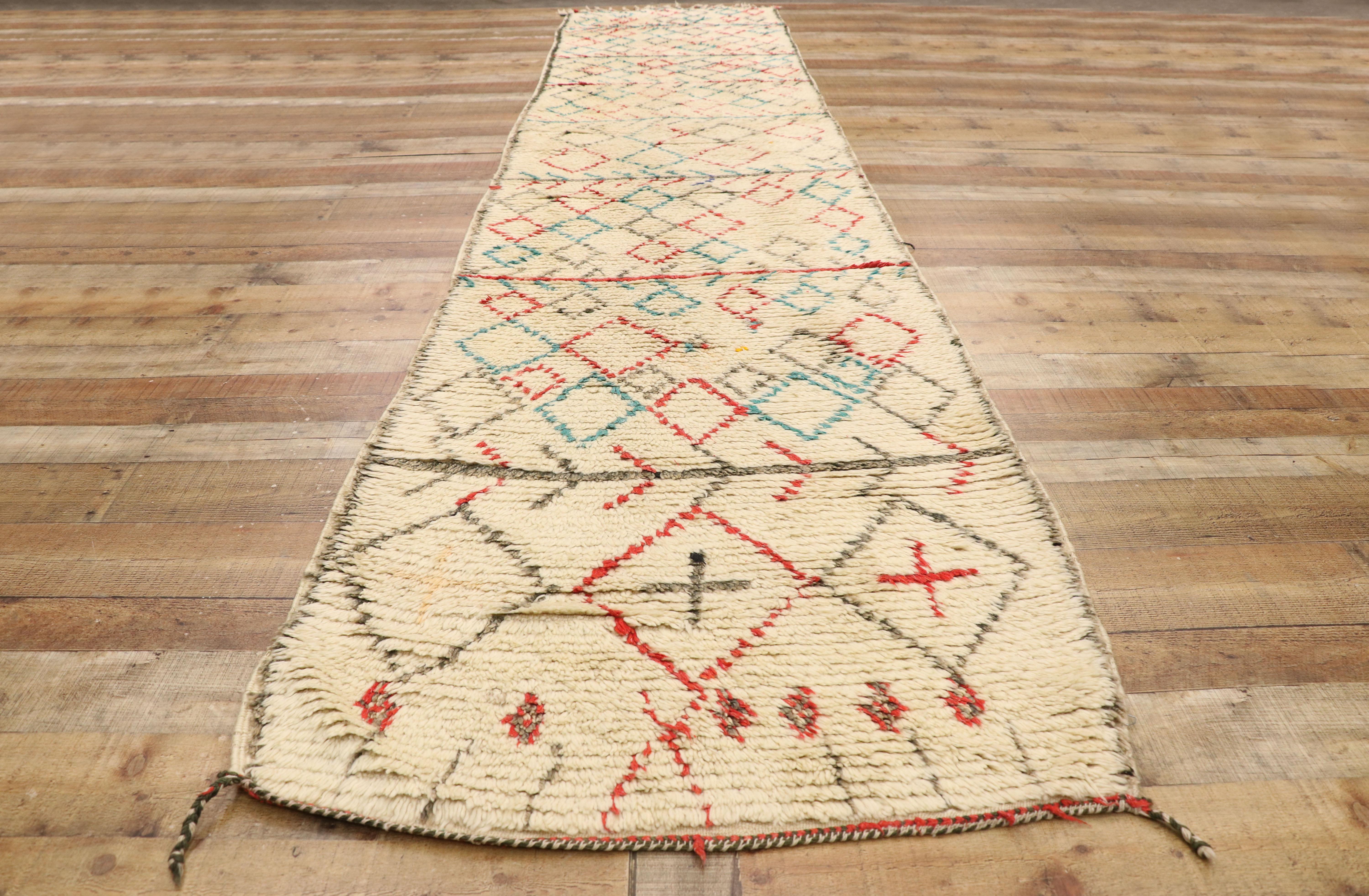XX secolo Runner Azilal marocchino berbero vintage con stile tribale boho chic in vendita