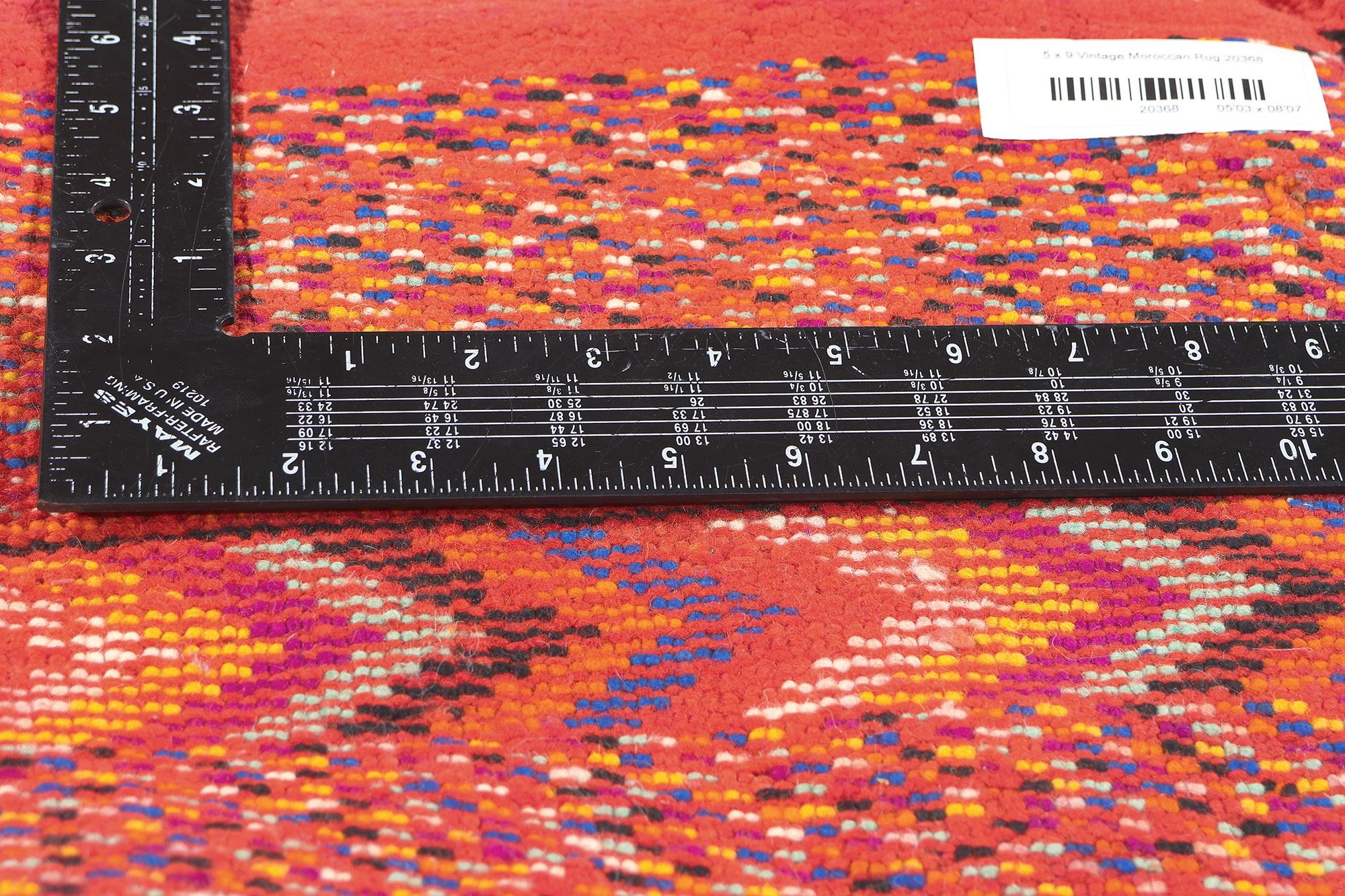 Wool Vintage Beni Mririt Moroccan Rug, Tribal Enchantment Meets Cubist Style For Sale