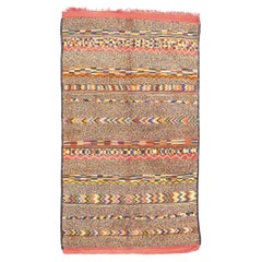 Vintage Beni Mririt Moroccan Rug, Tribal Enchantment Meets Cubist Style