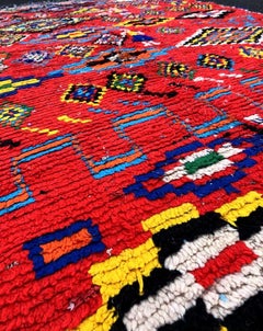 Boho Chic Vintage Moroccan Berber Boujad Rug Runner, Free Shipping