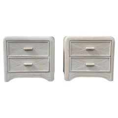 Boho Chic Waterfall Pencil Reed Nightstands - A Pair
