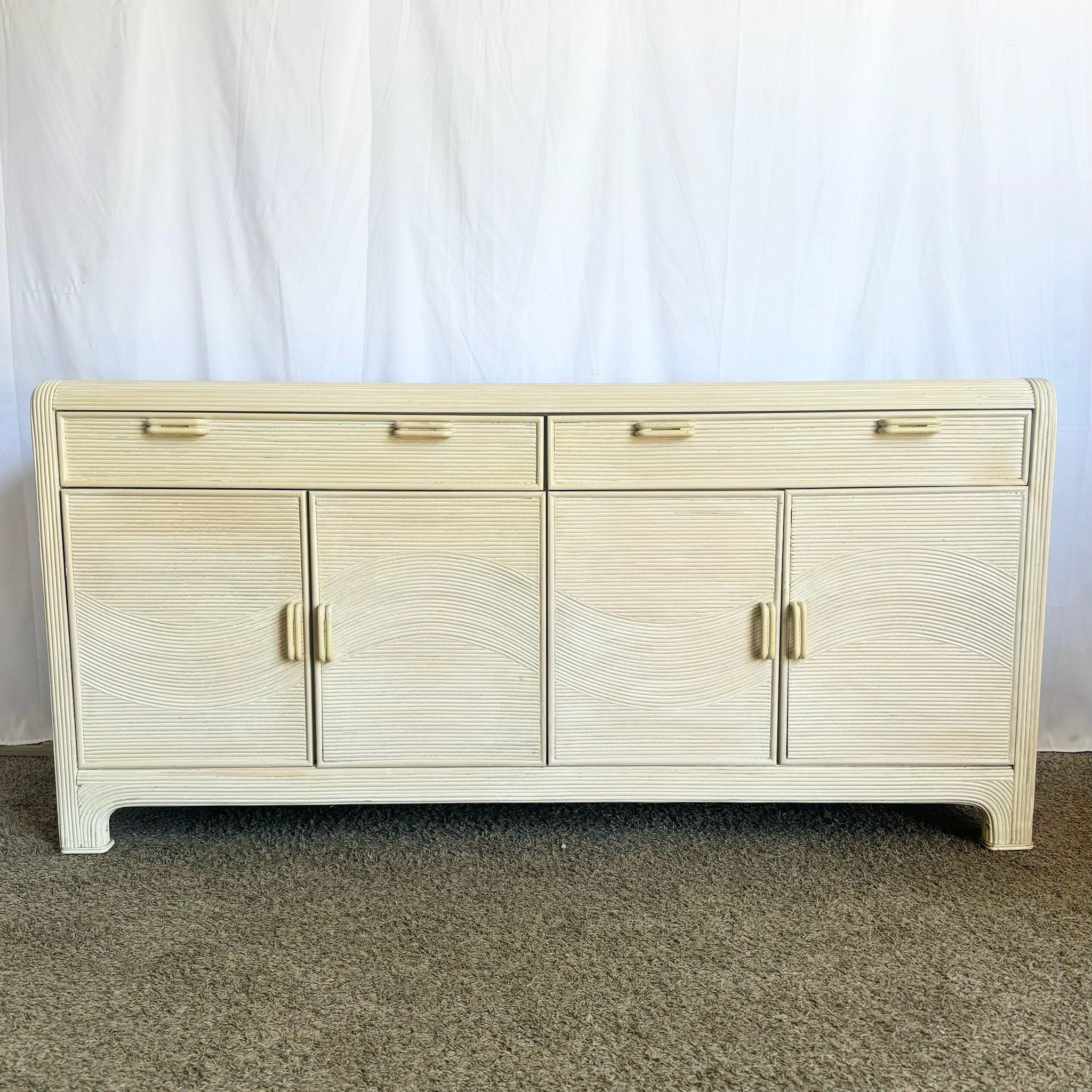 Boho Chic Wavy Pencil Reed Credenza by American Drew For Sale 3