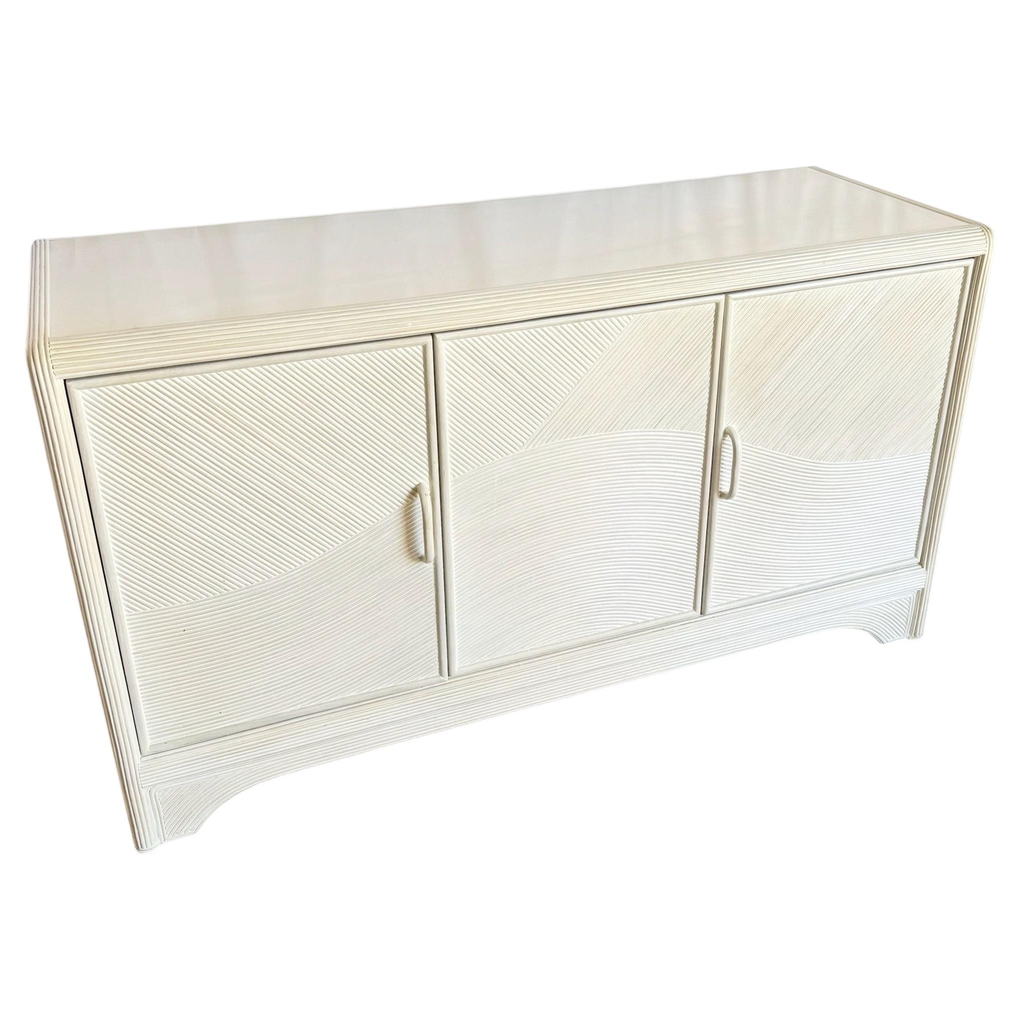 Boho Chic Wavy Pencil Reed Credenza