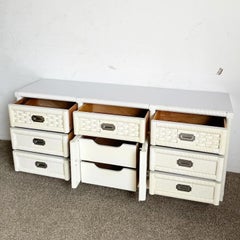 Boho Chic White “Wicker Weve” Dresser by Dixie