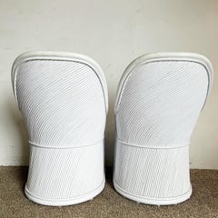 Boho Chic White Pencil Reed Henry Link Dining Chairs by Lexington - Set of 6