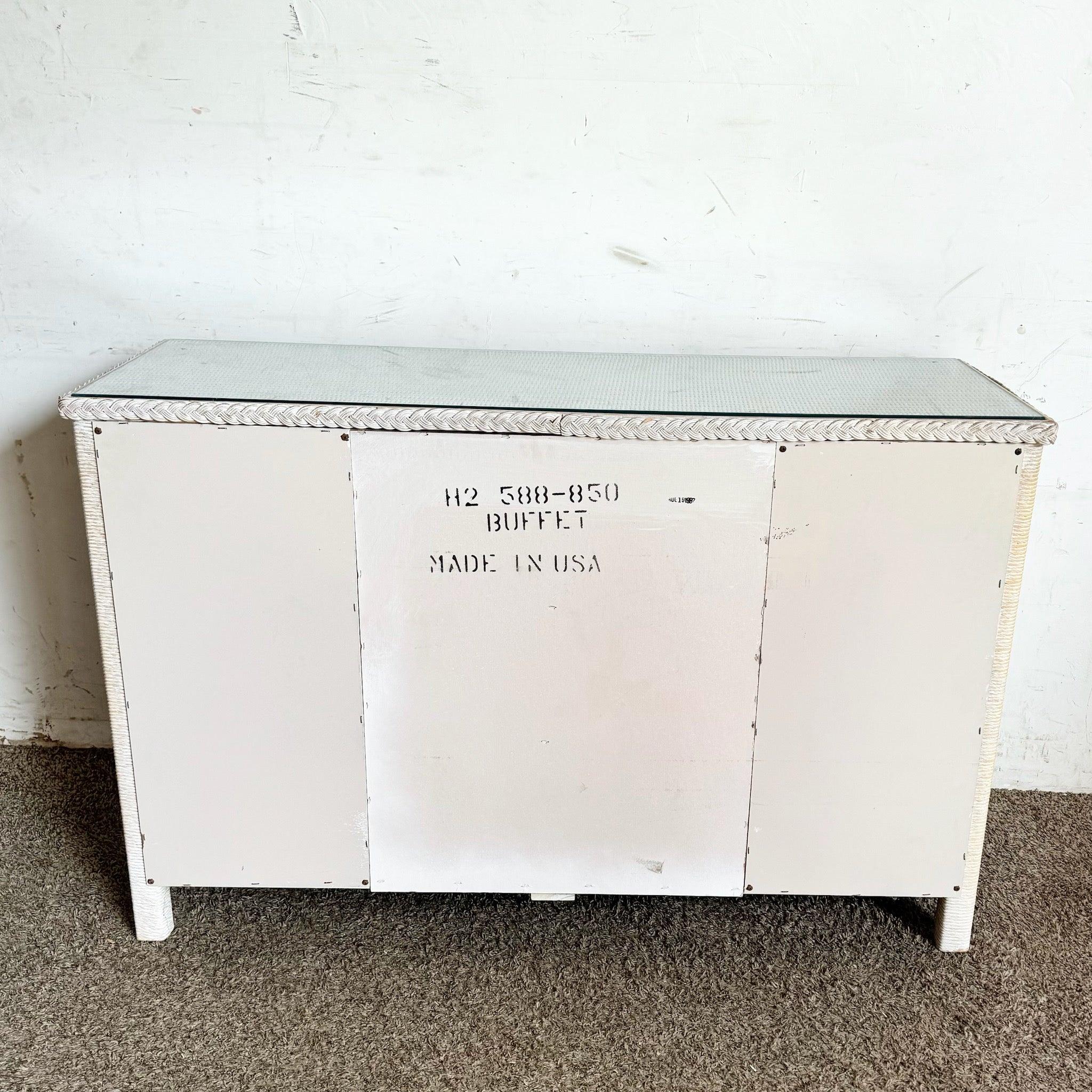 Credenza Boho Chic in vimini Henry Link lavato in bianco di Lexington in vendita 1