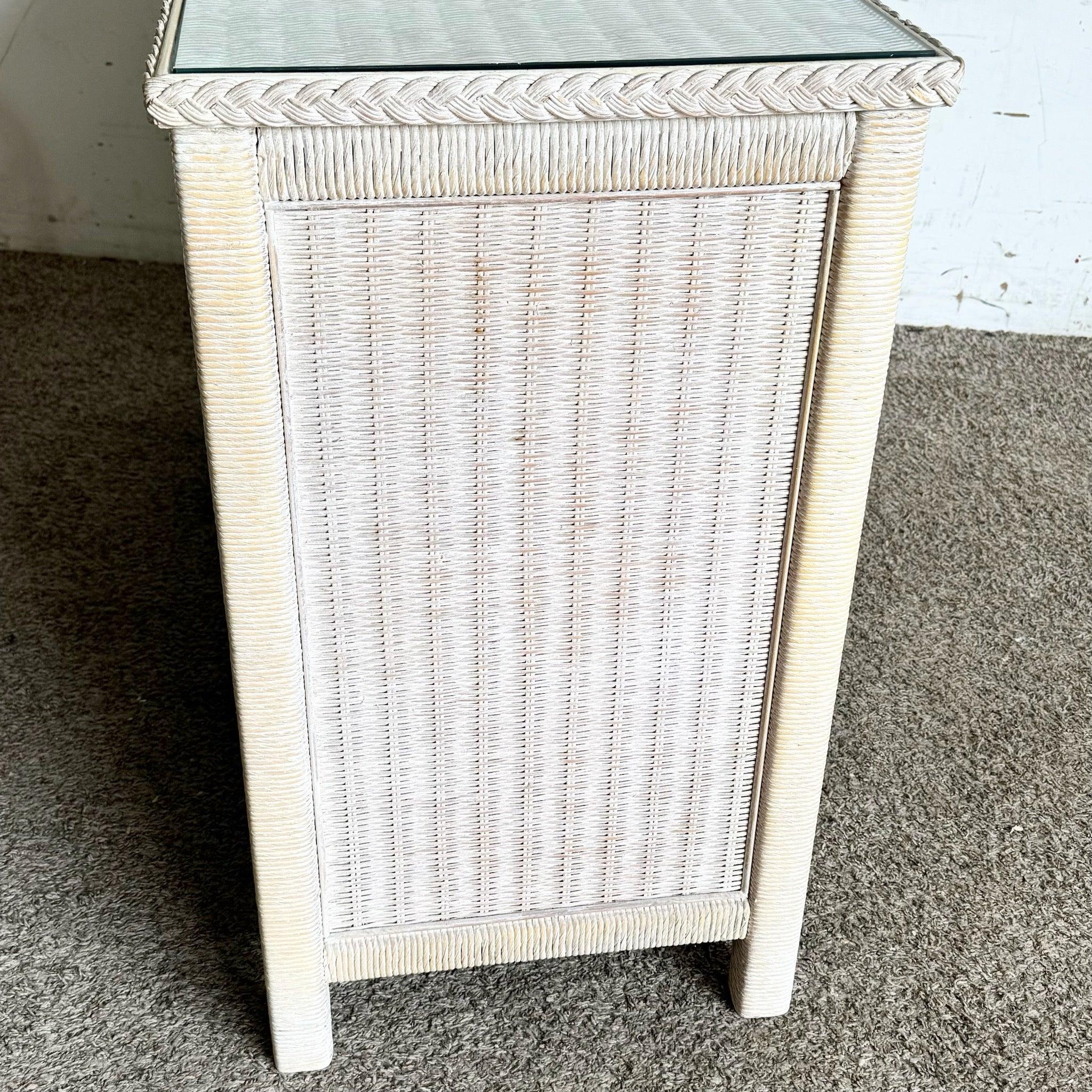 Credenza Boho Chic in vimini Henry Link lavato in bianco di Lexington in vendita 2