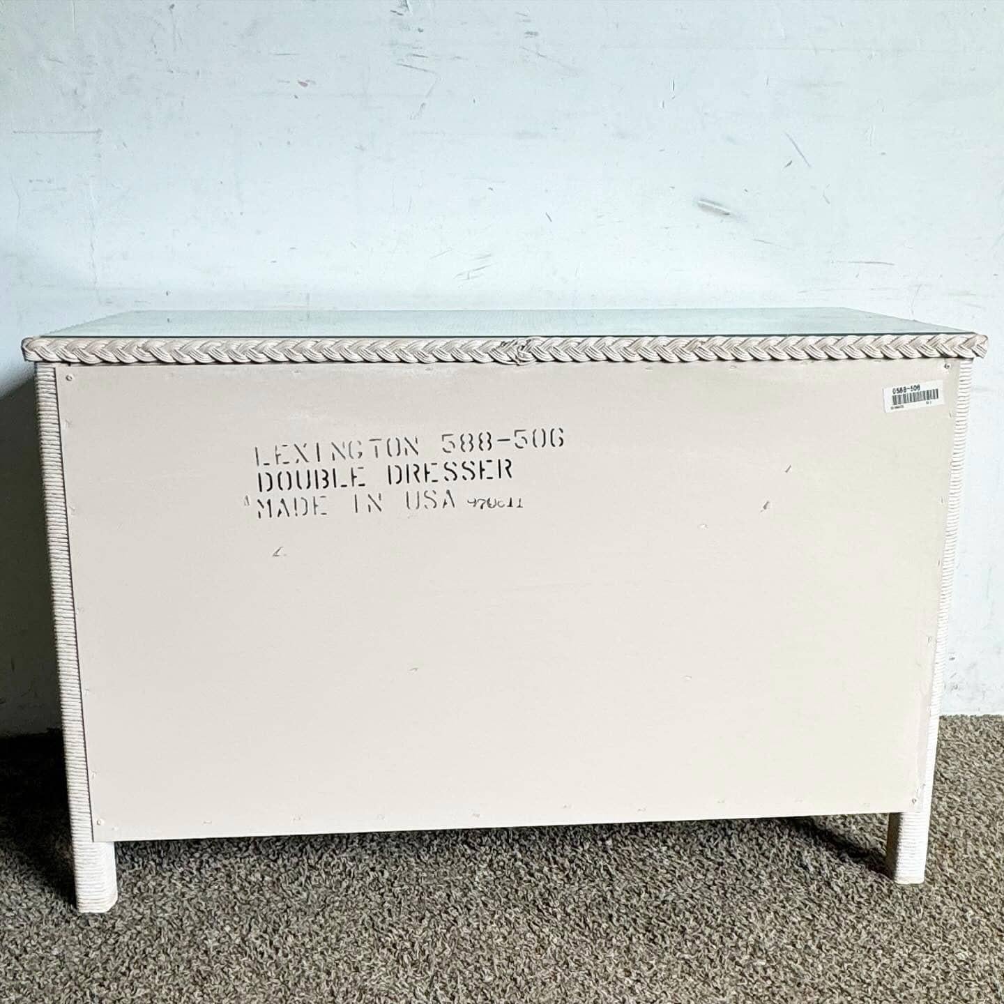 Boho Chic White Washed Henry Link Wicker Dresser by Lexington Furniture 1