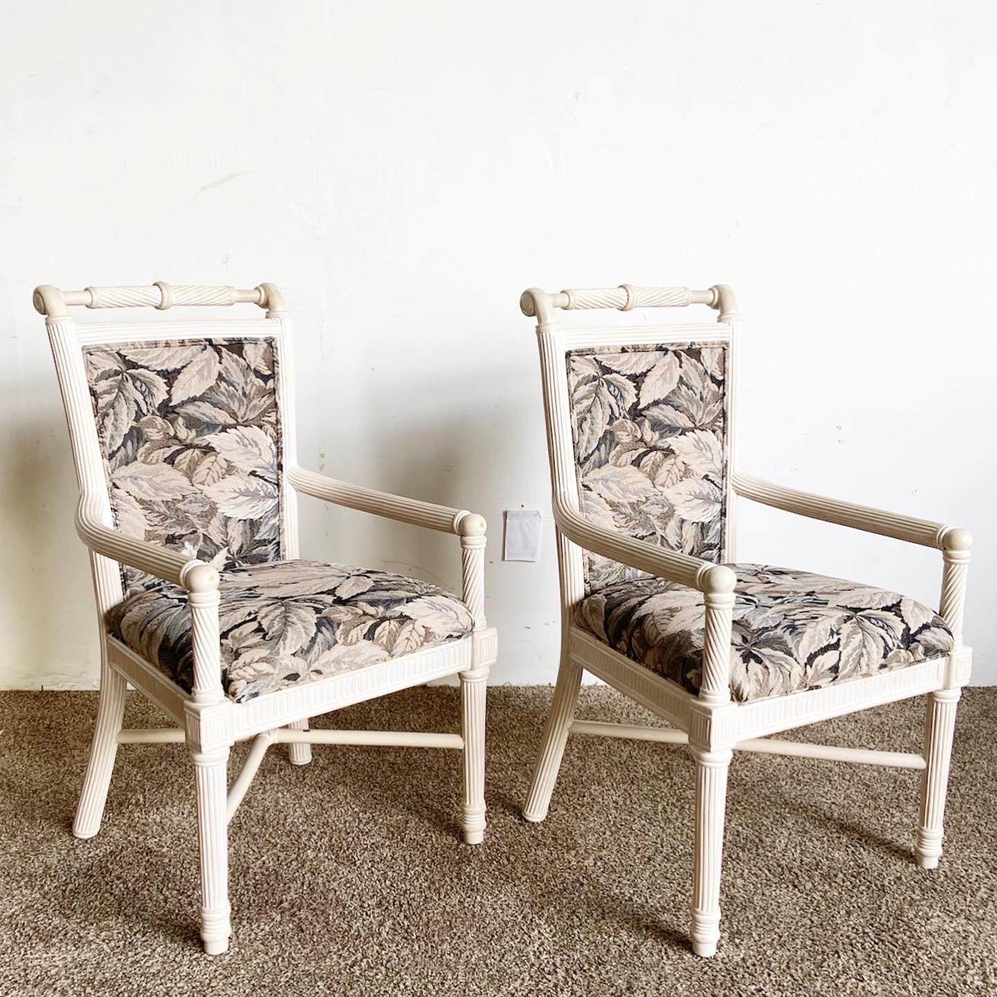 Introducing our pair of Boho Chic White Washed Twisted Pencil Reed Armchairs, effortlessly blending rustic charm with bohemian elegance. With their eye-catching design, comfortable seating, and versatile style, these chairs make a statement in any
