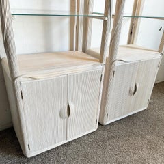 Etageres lumineuses Boho Chic en ruban blanc lavé - une paire