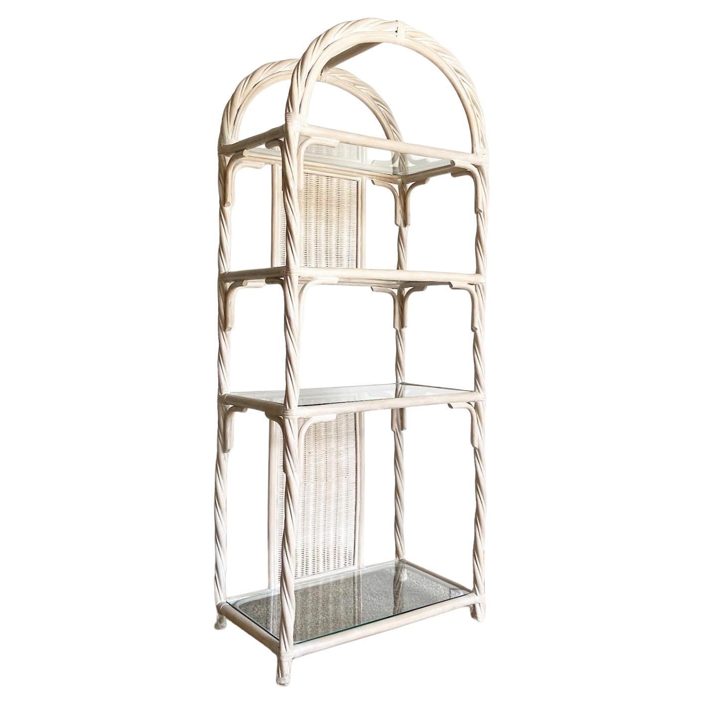 White rattan sale shelf