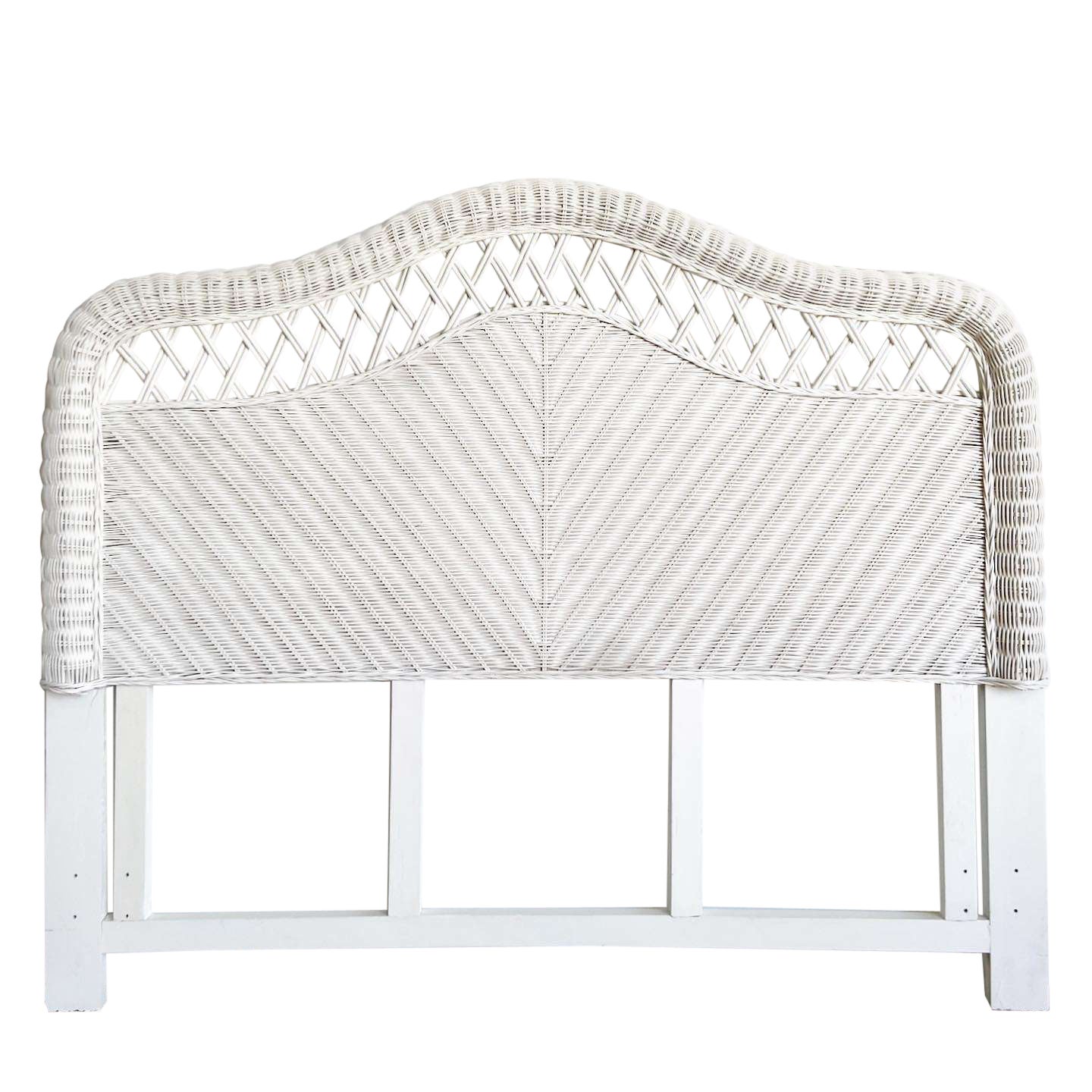 Tête de lit Queen Size en osier blanc style Boho Chic