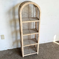 Boho Chic Wicker Arch Top Etagere