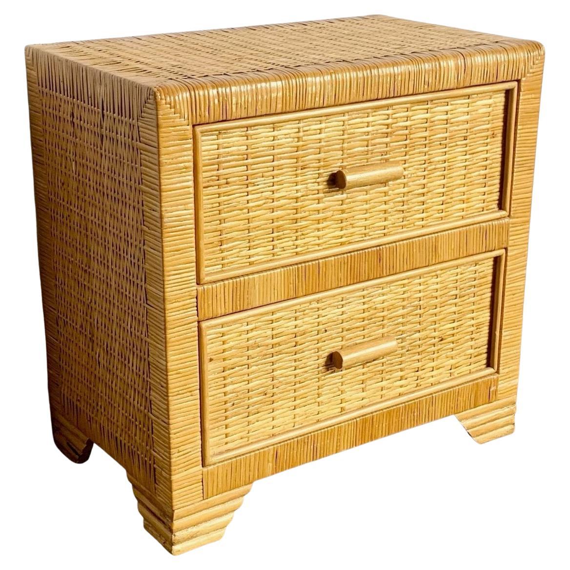 Boho Chic Wicker Nachttisch
