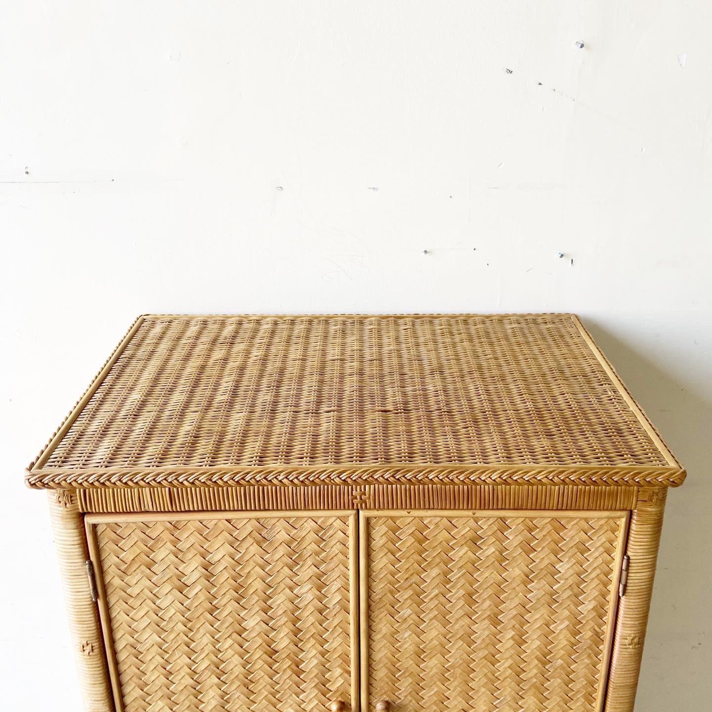 wicker armoire