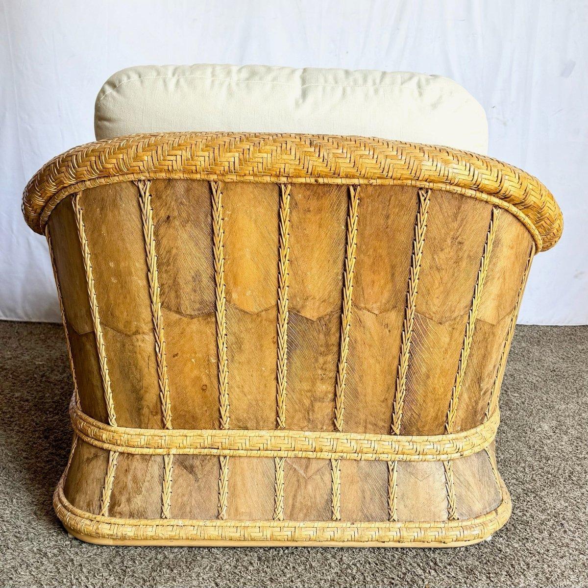 Chaise longue en osier et rotin Boho Chic en vente 6