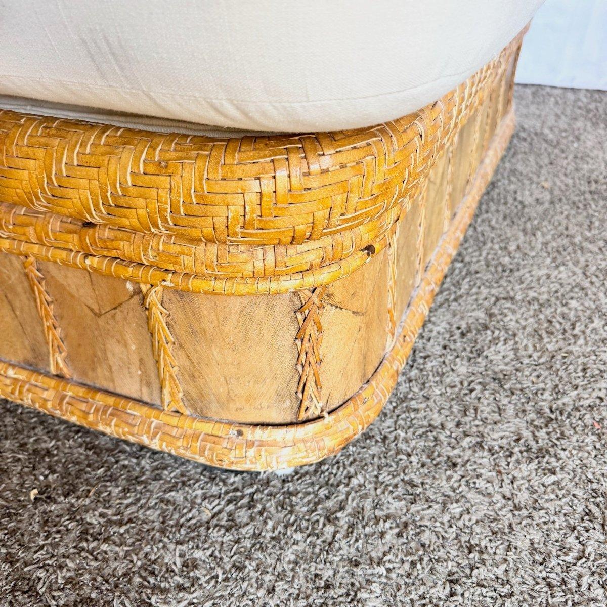 Chaise longue en osier et rotin Boho Chic Bon état - En vente à Delray Beach, FL
