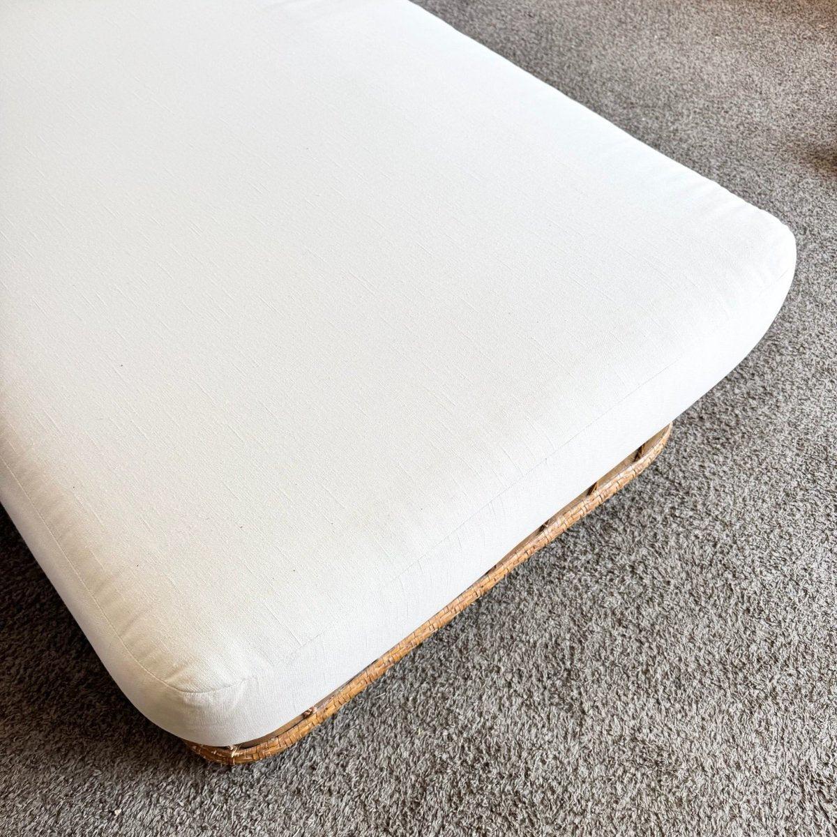 Chaise longue en osier et rotin Boho Chic en vente 2