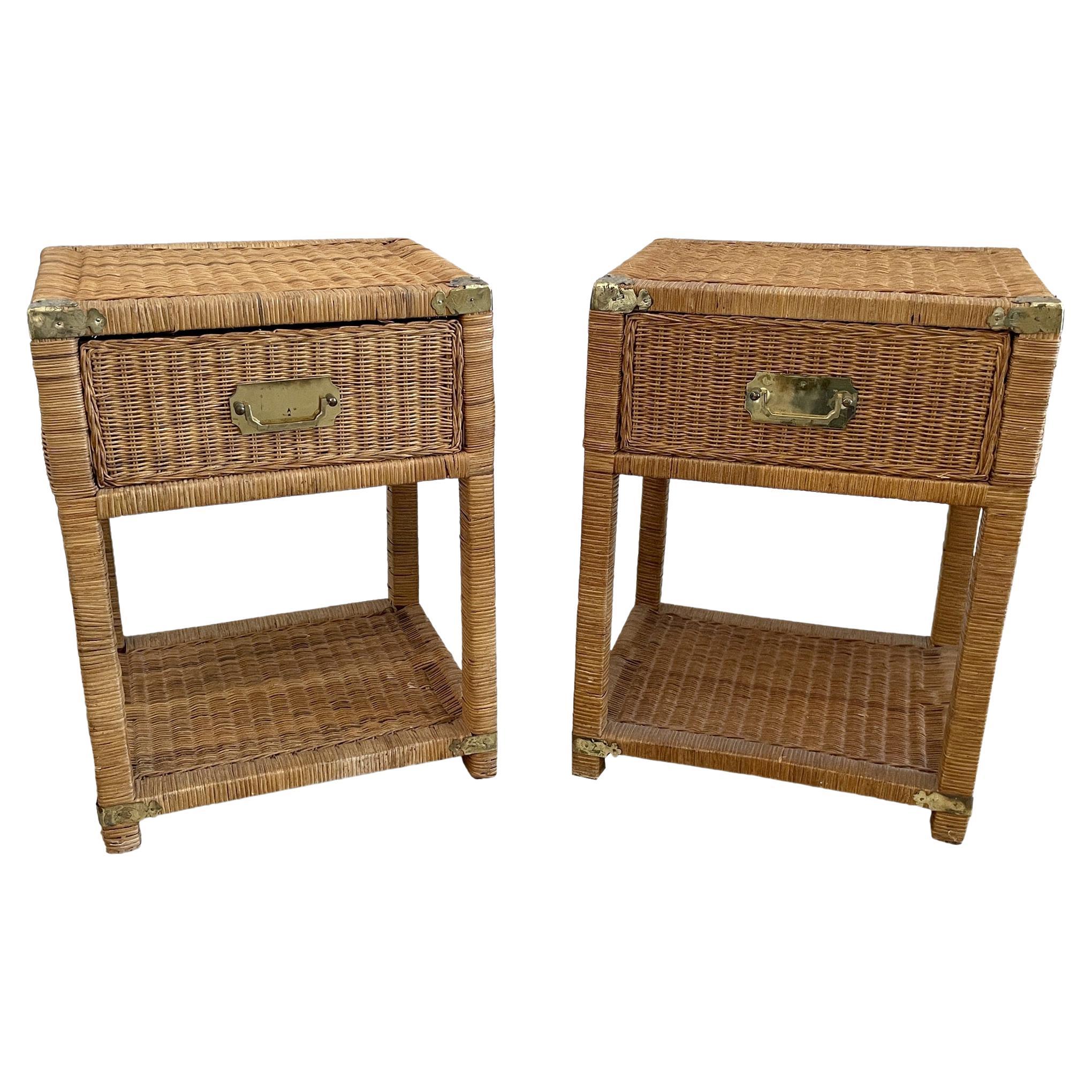 Rattan and Wicker Nightstands For Sale at 1stDibs