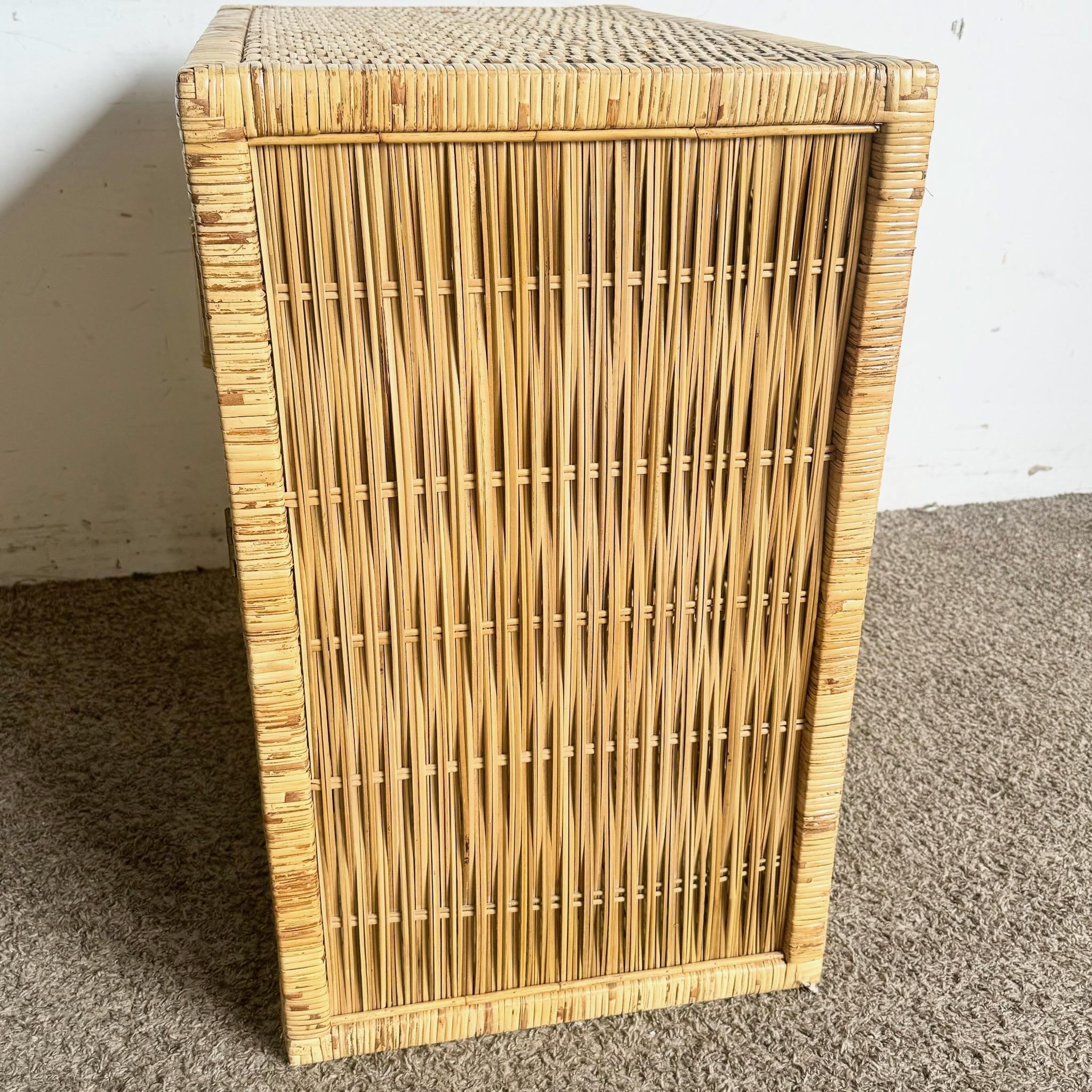 Boho Chic Wicker Rattan Sideboard Cabinet For Sale 5