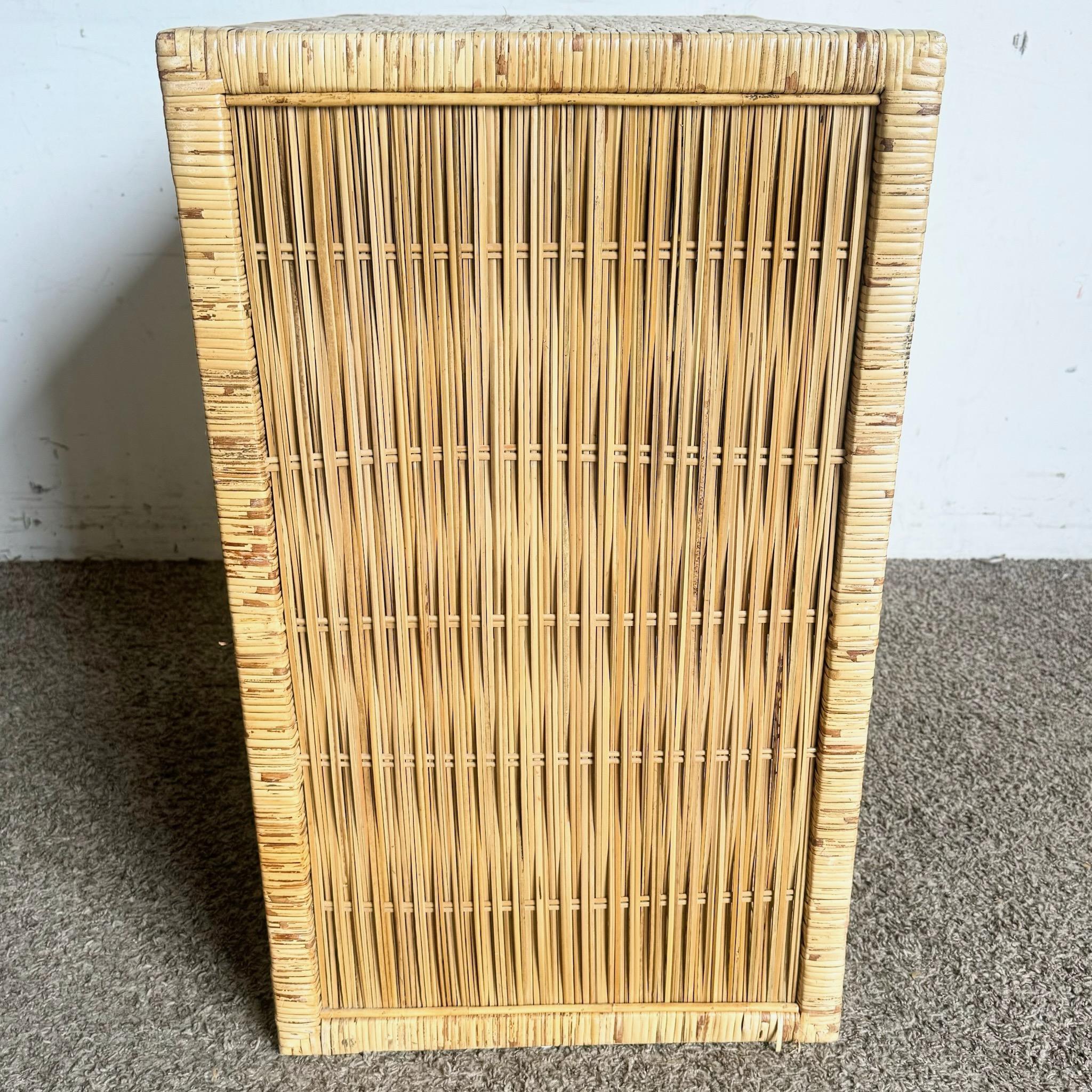 Boho Chic Wicker Rattan Sideboard Cabinet For Sale 1