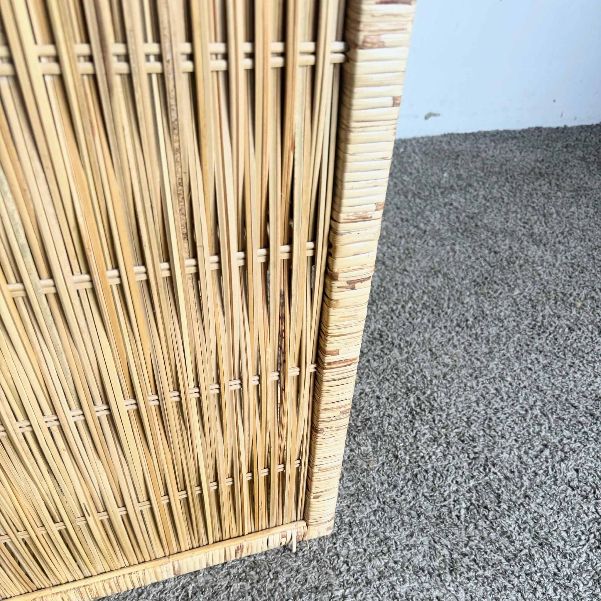 Boho Chic Wicker Rattan Sideboard Cabinet For Sale 2