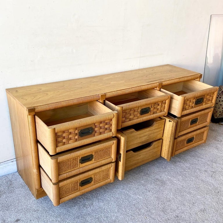 Boho Chic Wicker Weve Dresser by Dixie For Sale at 1stDibs