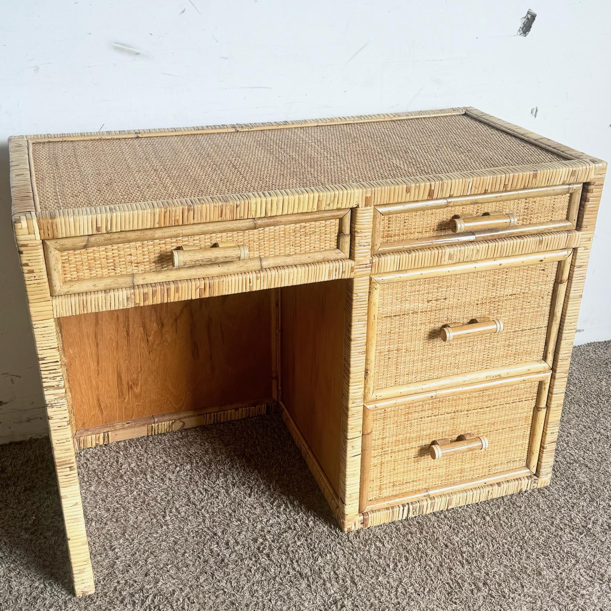 This Boho Chic wicker writing desk combines natural texture with functional design, making it a charming addition to any workspace. Featuring a sturdy wicker frame and spacious surface, it‚Äôs perfect for creating a relaxed and inspiring