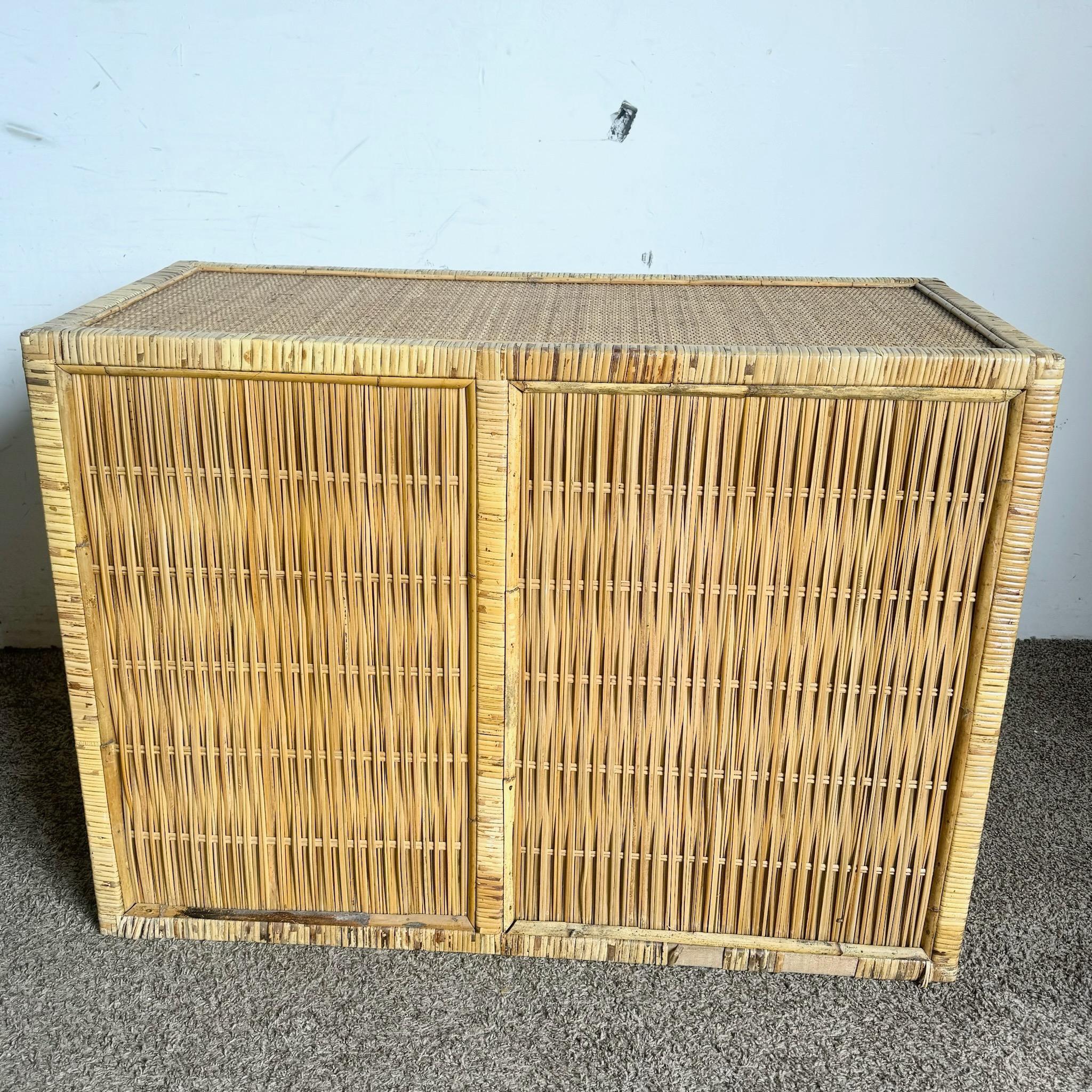 Boho Chic Wicker Wicker Writing Desk 3